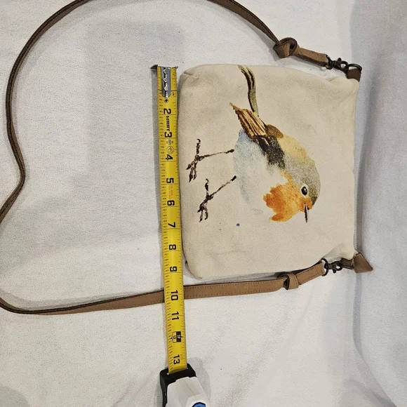 Watercolor Robin Bird Print Crossbody Bag - Picture 6 of 6